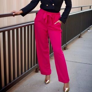 Cupcakes & Cashmere Anthropologie Women’s Pink Trousers w/ Belt Size Large